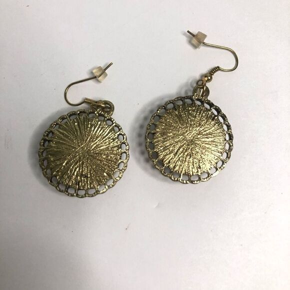 vintage abandoned haunted house round glass earrings halloween steam punk - Picture 4 of 7